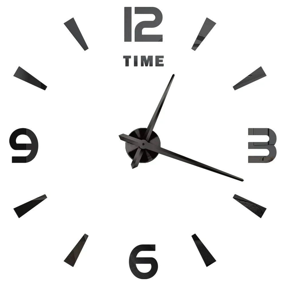Große Wanduhr DIY 3D Selbstkleber Spiegel Acryl Wanduhr für Küche Esszimmer Wohnzimmer Kreative Wohnkultur | Karnz