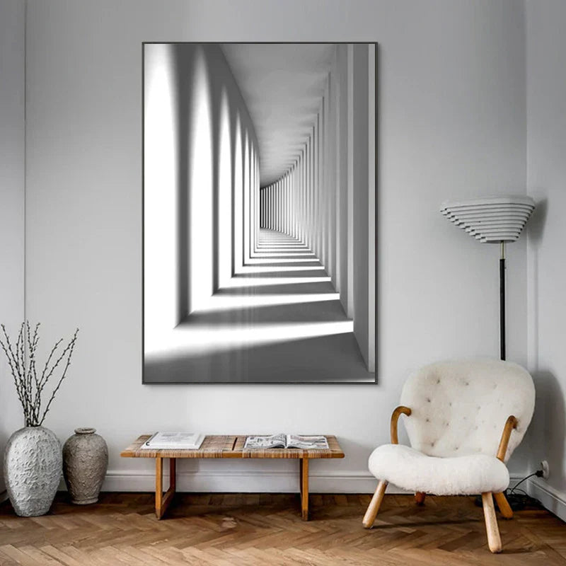 Minimalistische abstrakte architektonische Wandkunst feine Kunstleinwand Drucke Poster Bilder für moderne Apartment Wohnzimmer Büro Dekor | Karnz