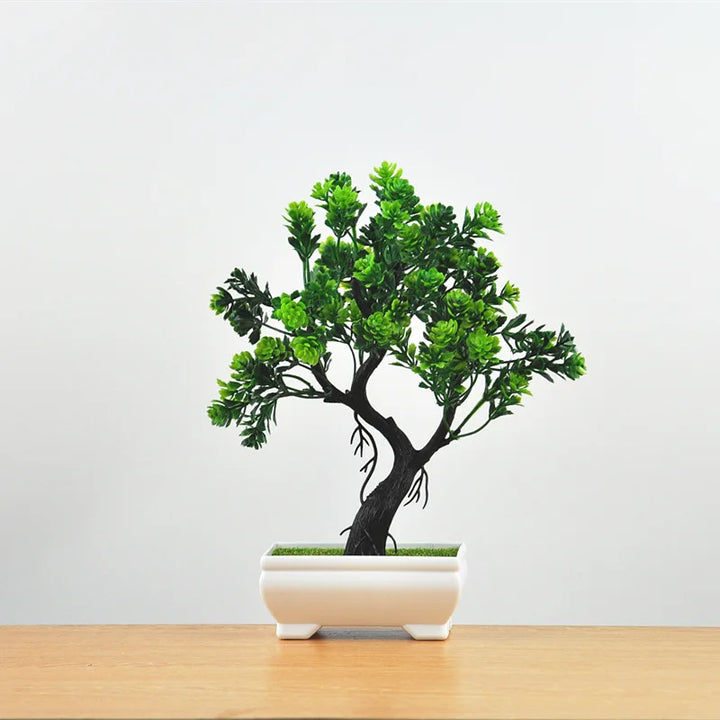 Kleine Bonsai-Pflanzen im Topf