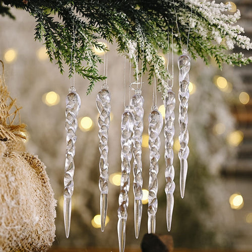 12 Stück Weihnachtsbaumdekoration Künstliche Eiszapfen | Karnz