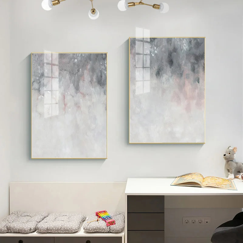 Abstracte Schattierungen von Pink Grau Minimalistische Wandkunst Feine Kunst Leinwanddrucke Bilder für moderne Wohnungen Wohnzimmer Kunst Dekor | Karnz