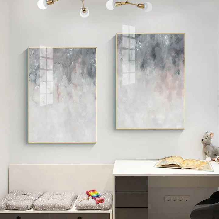 Abstracte Schattierungen von Pink Grau Minimalistische Wandkunst Feine Kunst Leinwanddrucke Bilder für moderne Wohnungen Wohnzimmer Kunst Dekor | Karnz