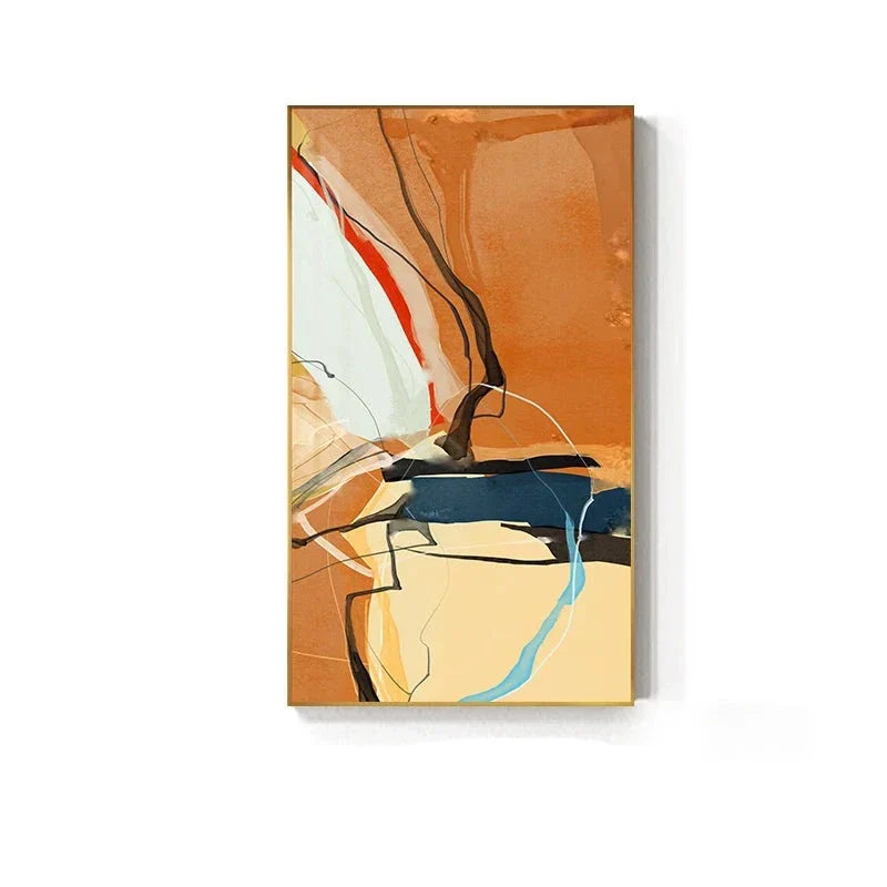 Farbenfrohe skandinavische abstrakte Wandkunst Fine Art Leinwanddrucke Moderne Bilder für Apartment Wohnzimmer Foyer Eingangsbereich Kunst Dekor