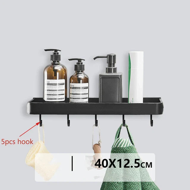 ALUMAX – Schwarzes Aluminium-Eckregal ohne Bohren Karnz