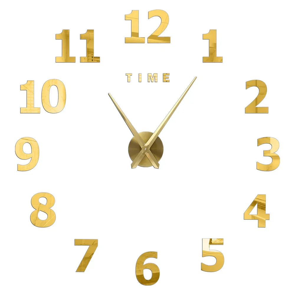 Große Wanduhr DIY 3D Selbstkleber Spiegel Acryl Wanduhr für Küche Esszimmer Wohnzimmer Kreative Wohnkultur | Karnz