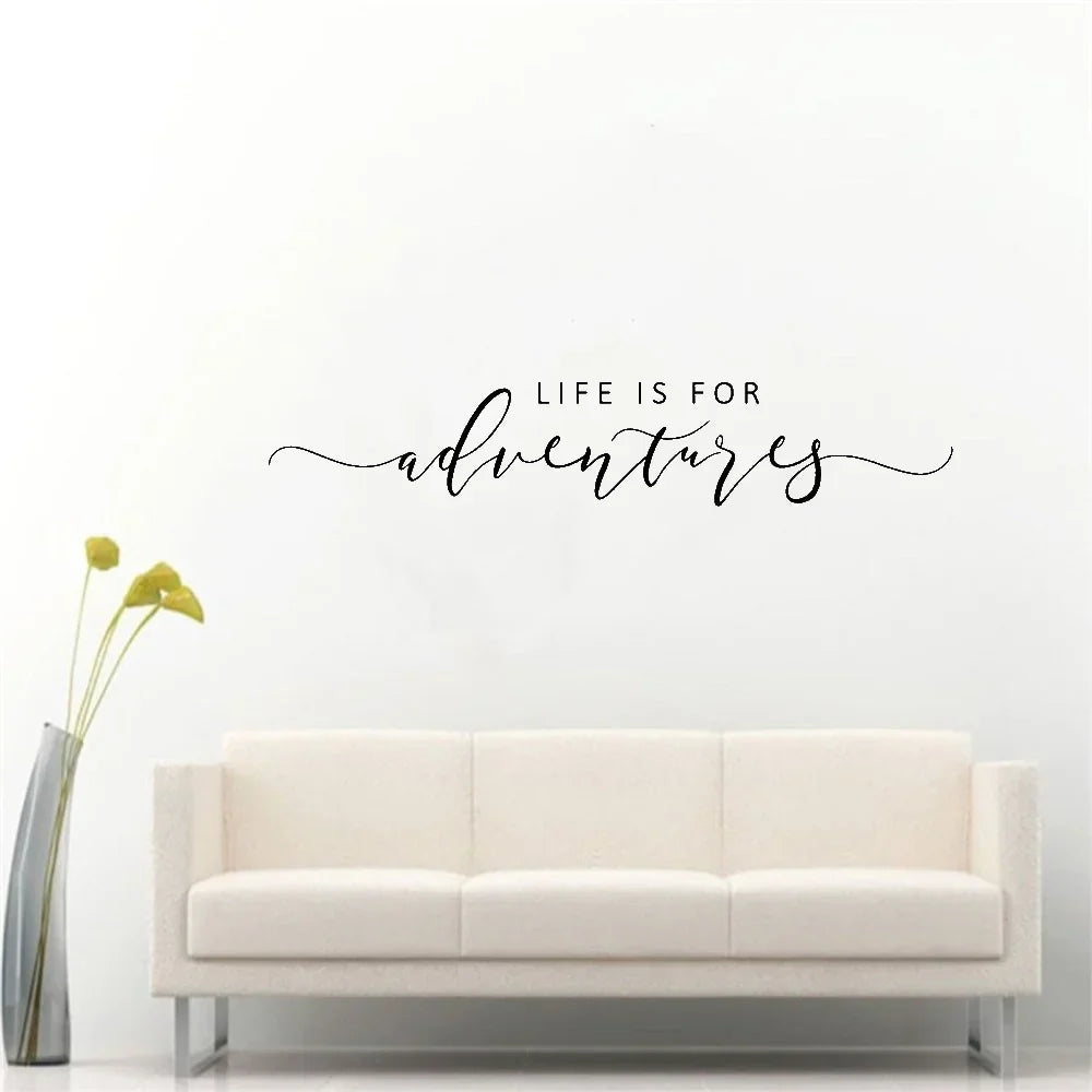 Abenteuer Zitat Wandaufkleber Abnehmbarer PVC Vinyl Wandtattoo Tägliches Mantra Dekoration Inspirierend Kreativ DIY Wohnkultur Für Wohnzimmer Schlafzimmer Arbeitszimmer | Karnz