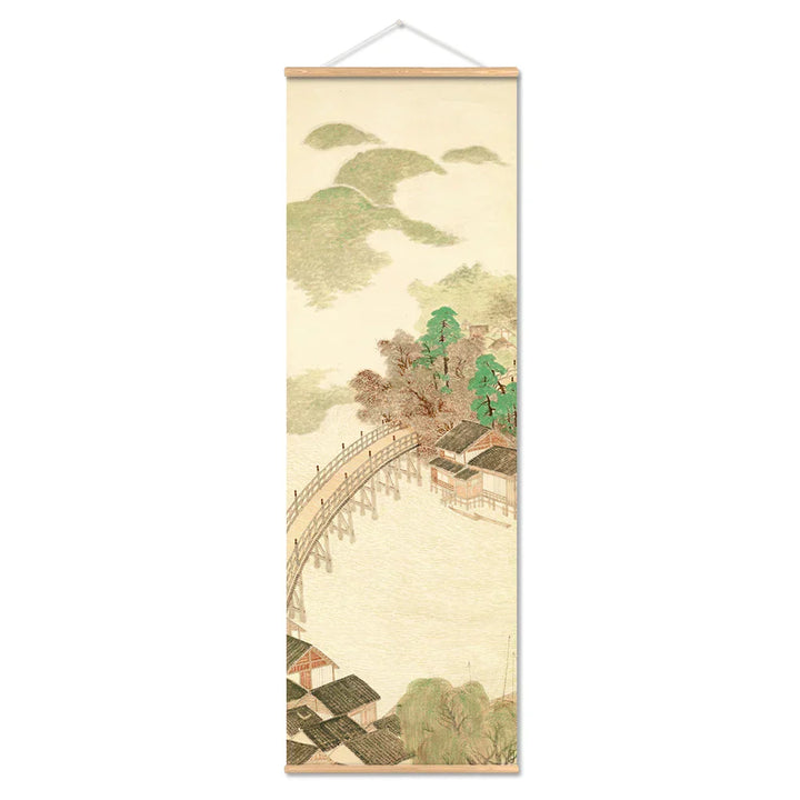 Japanische Ou-Mi Ukiyoe Scroll Druck Poster Landschaft Wandkunst Bilder Wohnzimmer Vintage Malerei Bauernhaus Wohnkultur