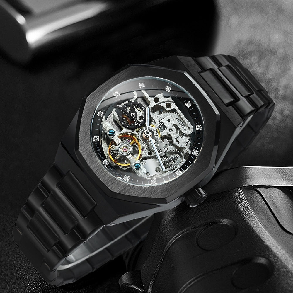 Karnz | Royale Skeleton Mechanische Herren Uhr