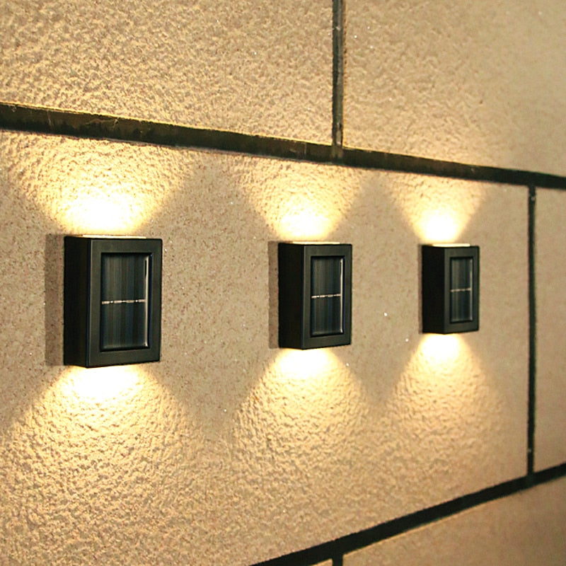 Solar Finish Zaunbeleuchtung - IP65 Wetterfeste Solar LED Wandlampe für Außenbereiche | Karnz