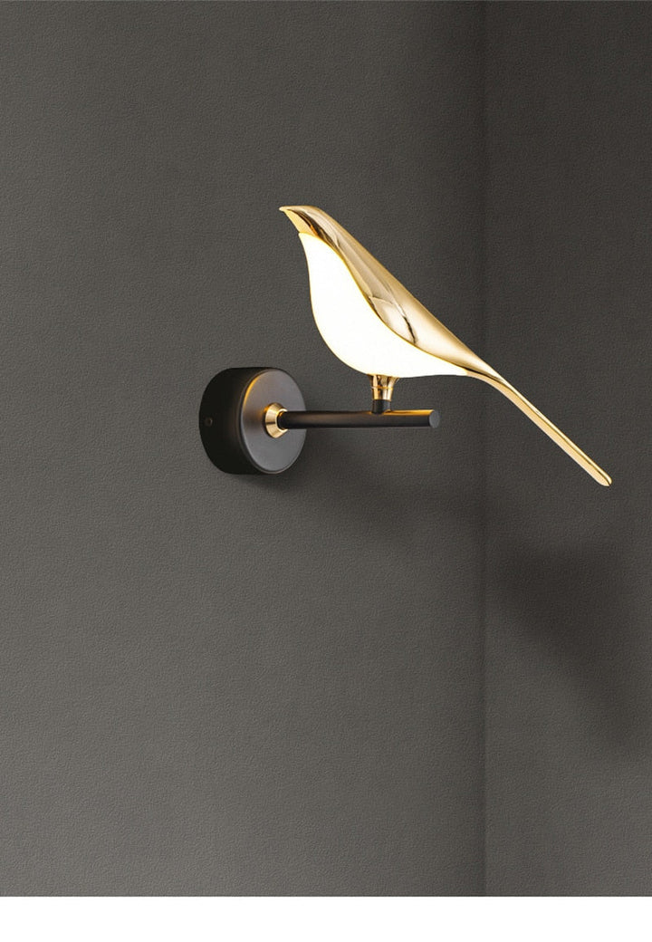 Goldene Vögel Wandlampe