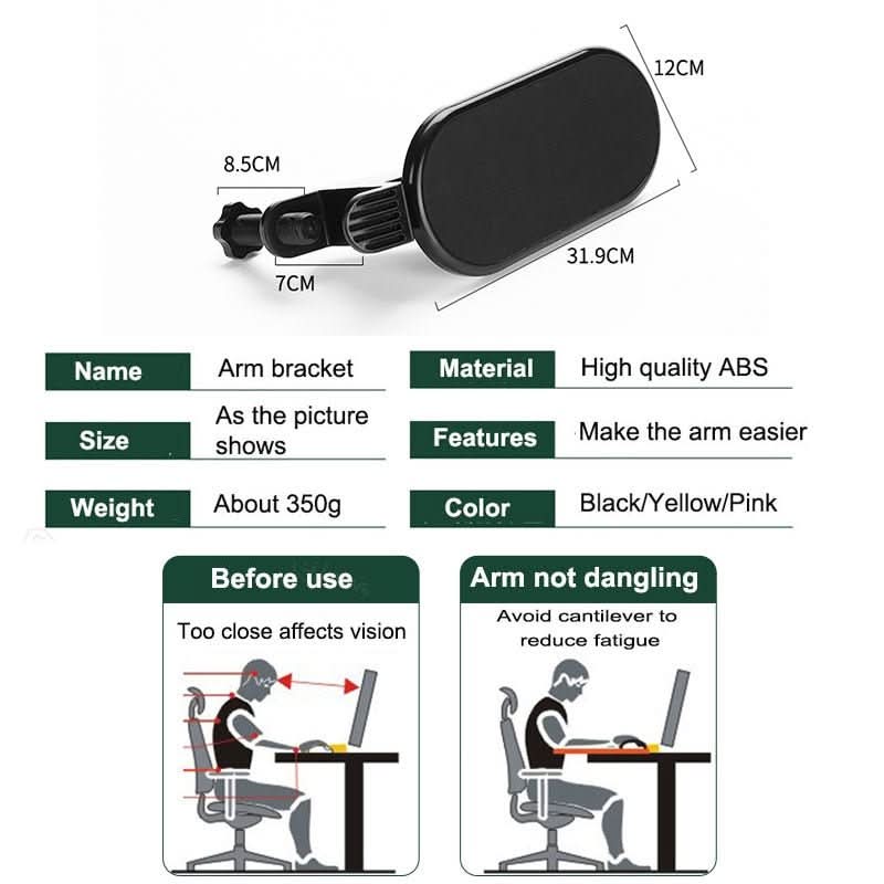 Ergonomische 180°-Drehstütze gegen RSI und Schulterbeschwerden