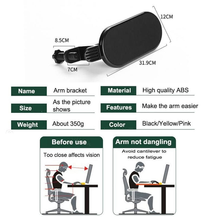 Ergonomische 180°-Drehstütze gegen RSI und Schulterbeschwerden