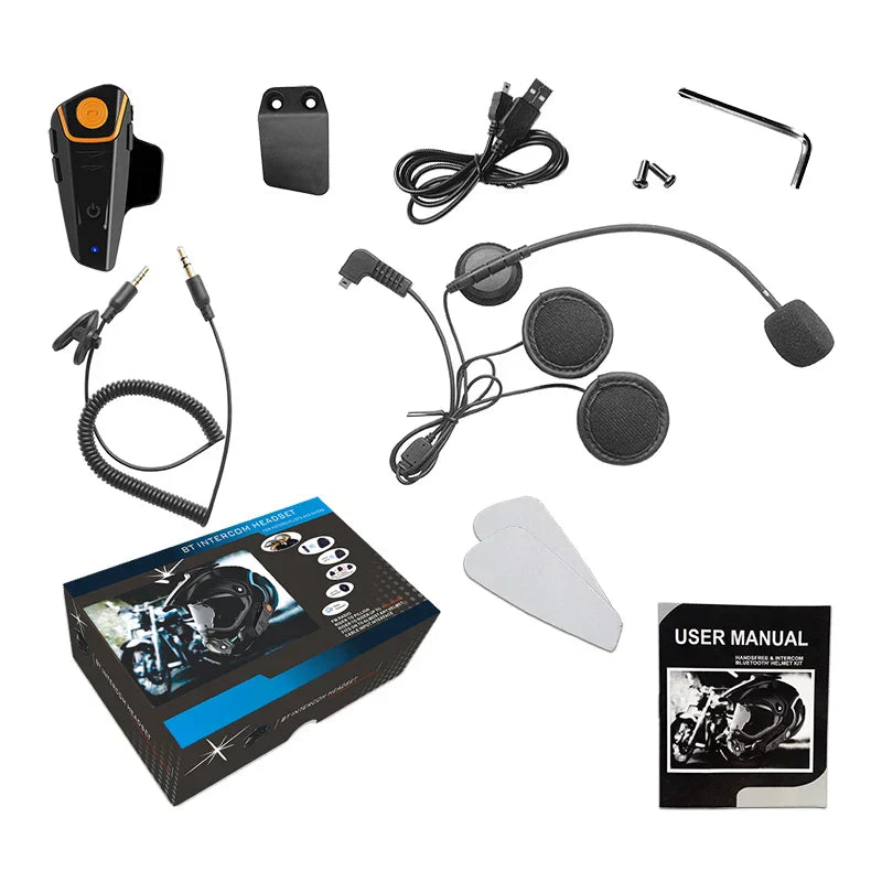 Wasserdichte Bluetooth-Motorrad-Intercom-Anlage mit FM-Radio und 1000 m Reichweite – RoadLink