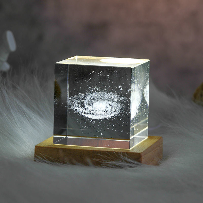 3D Kristallwürfel Mond Nachtlicht | Karnz