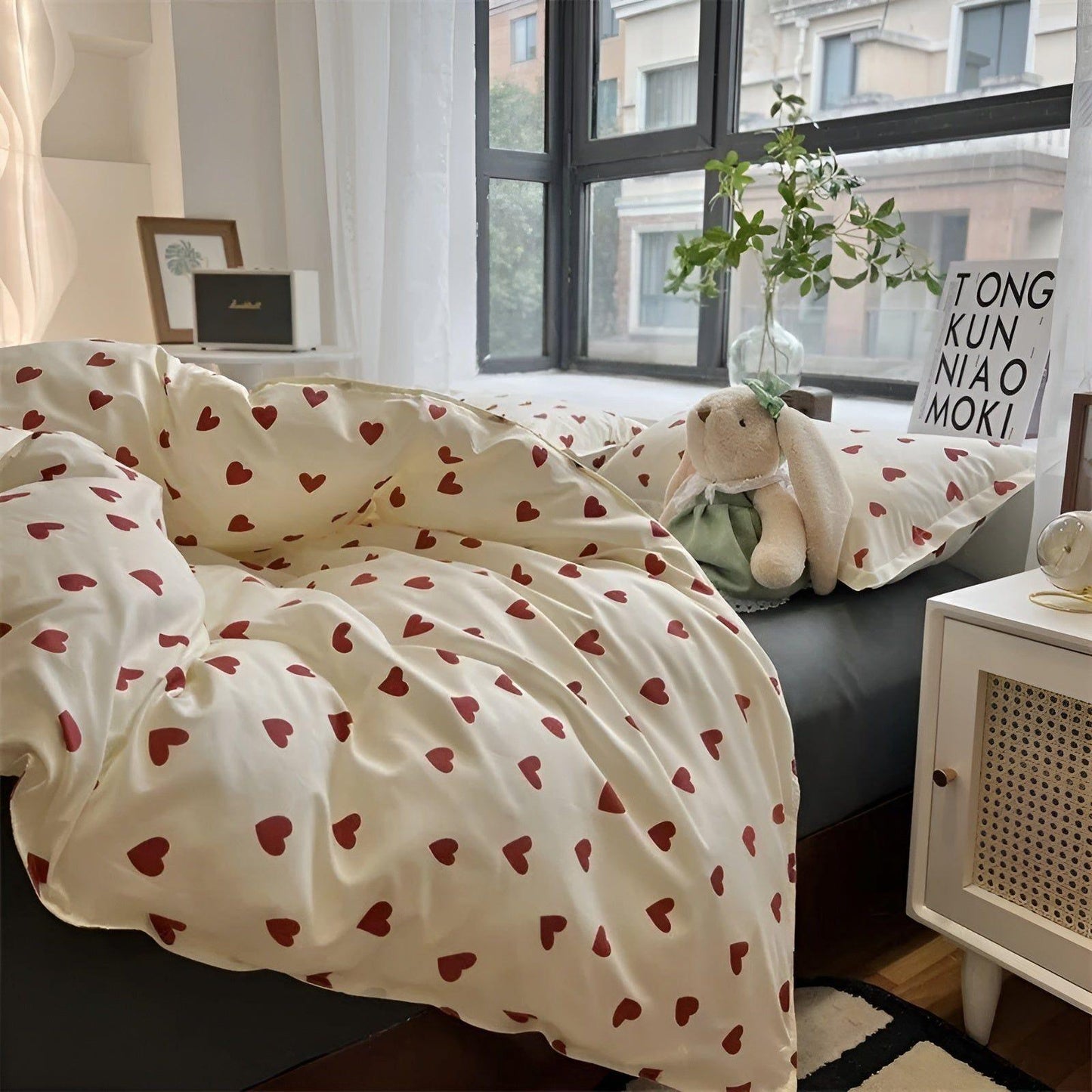 HeartDream Bettwäsche-Set – Bettbezug-Set mit Herzmotiv