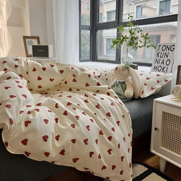 HeartDream Bettwäsche-Set – Bettbezug-Set mit Herzmotiv