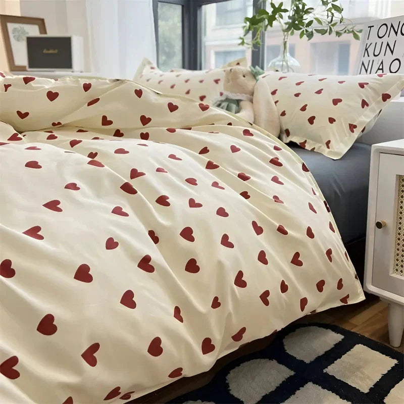 Romantisches Herzdesign Bettwäsche Set für einen gemütlichen Rückzugsort