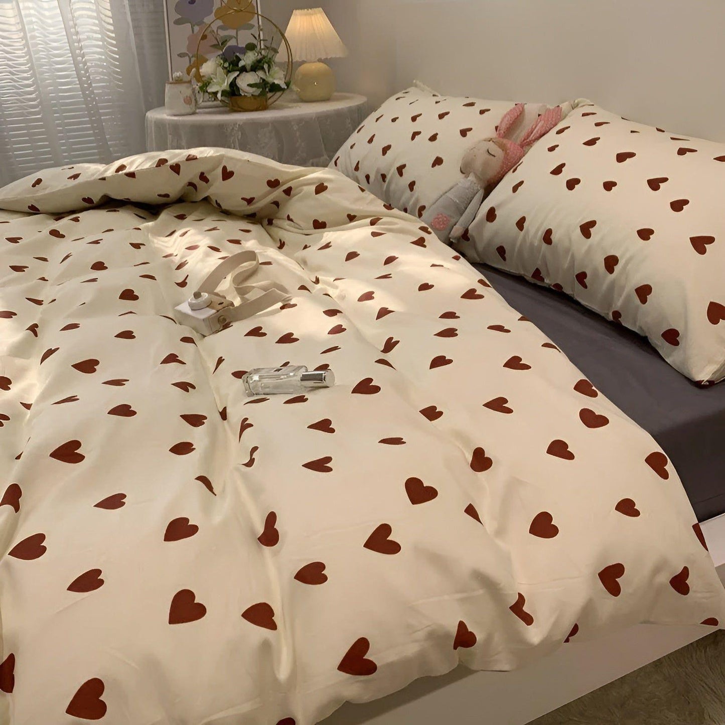HeartDream Bettwäsche-Set – Bettbezug-Set mit Herzmotiv