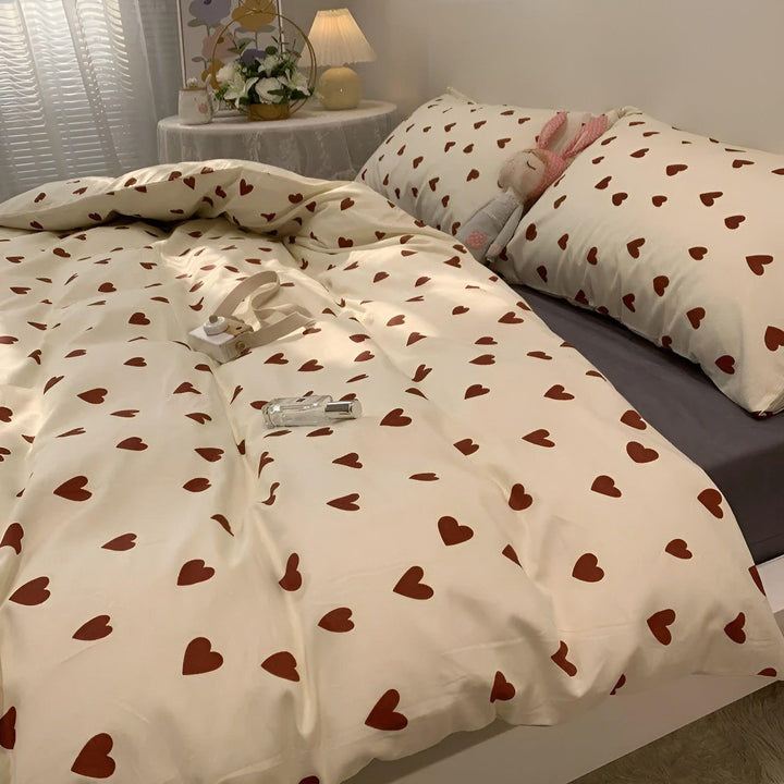 HeartDream Bettwäsche-Set – Bettbezug-Set mit Herzmotiv