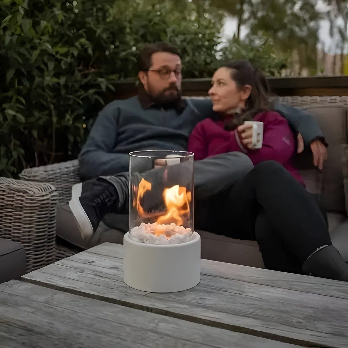PortaKarnze Mini-Feuerstelle – Dekorativer TaKarnze-Kamin für Terrasse und Garten