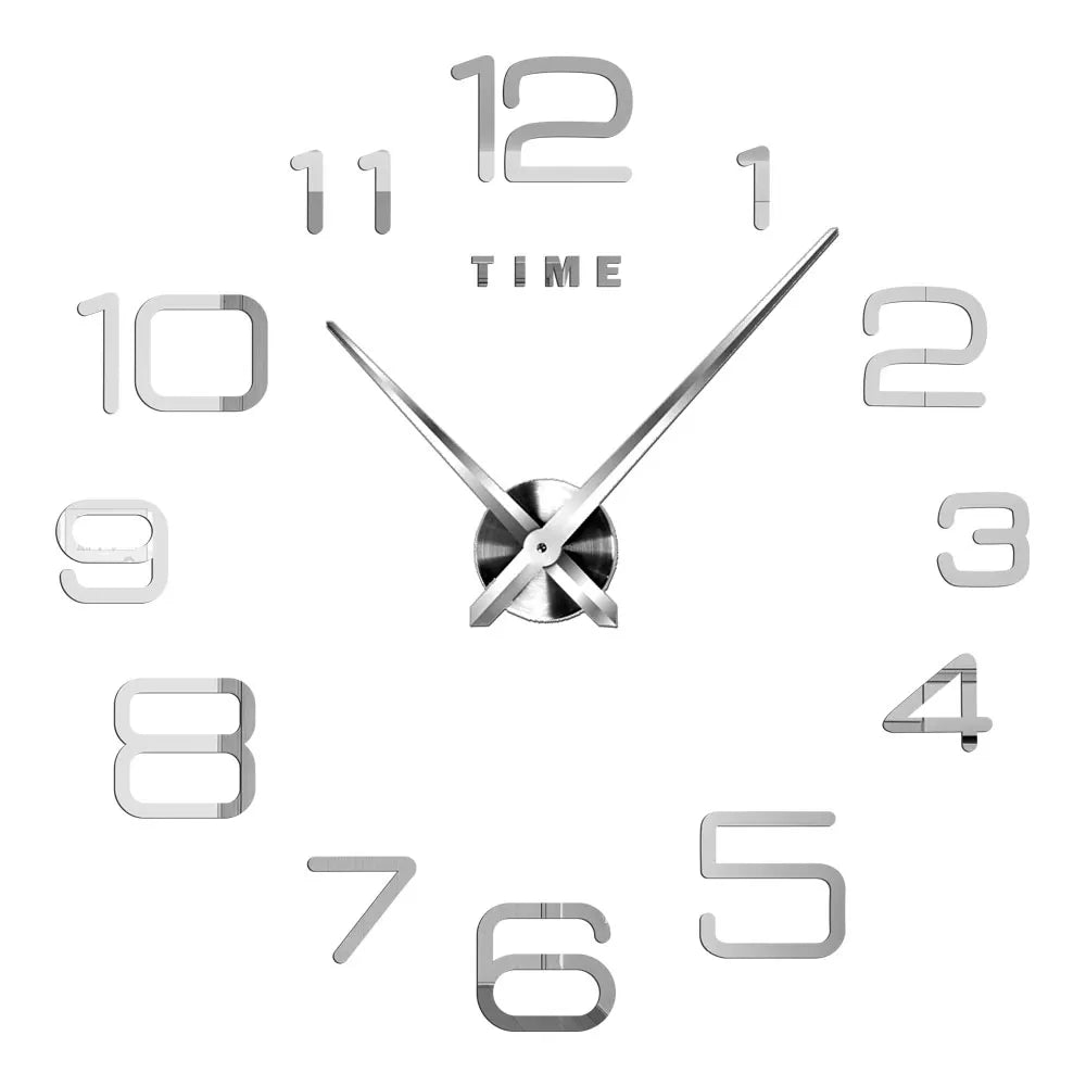 Große Wanduhr DIY 3D Selbstkleber Spiegel Acryl Wanduhr für Küche Esszimmer Wohnzimmer Kreative Wohnkultur | Karnz