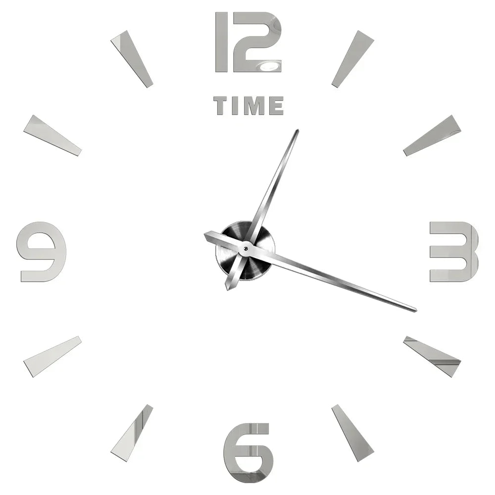 Große Wanduhr DIY 3D Selbstkleber Spiegel Acryl Wanduhr für Küche Esszimmer Wohnzimmer Kreative Wohnkultur | Karnz