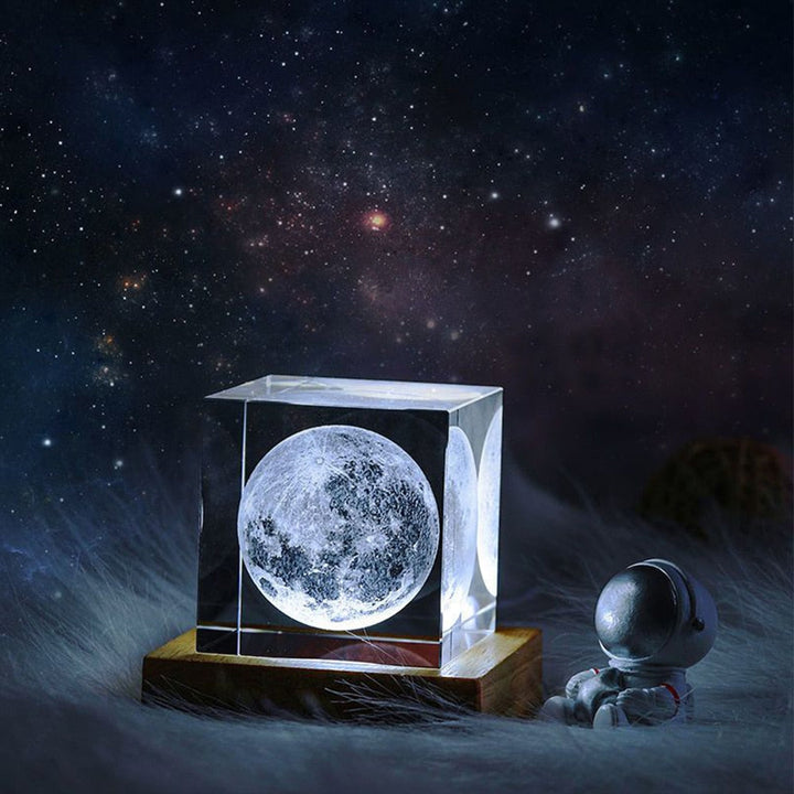 3D Kristallwürfel Mond Nachtlicht | Karnz