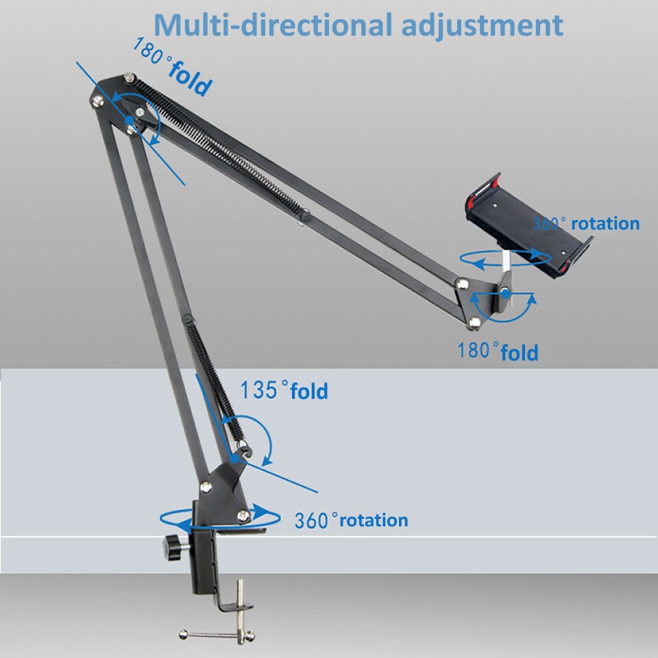 VIvolux | Long Arm Schwerlast Tischhalterung Tablet-Halter