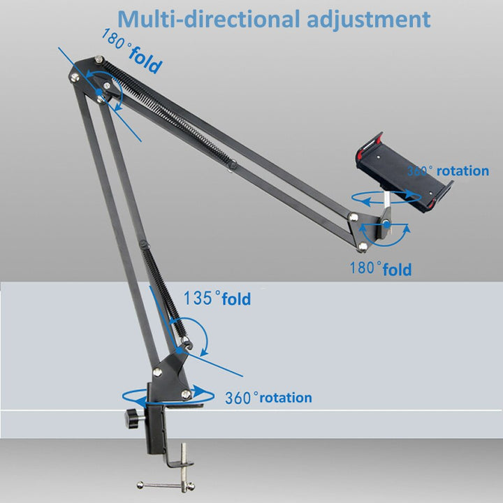VIvolux | Long Arm Schwerlast Tischhalterung Tablet-Halter