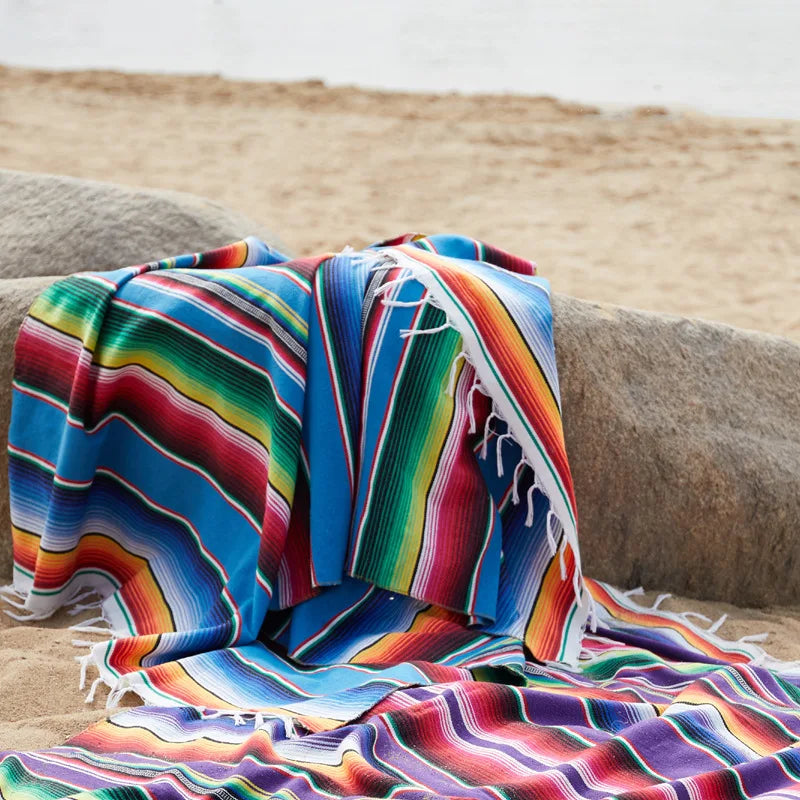 Boho-farbene mexikanische Serape-Decke