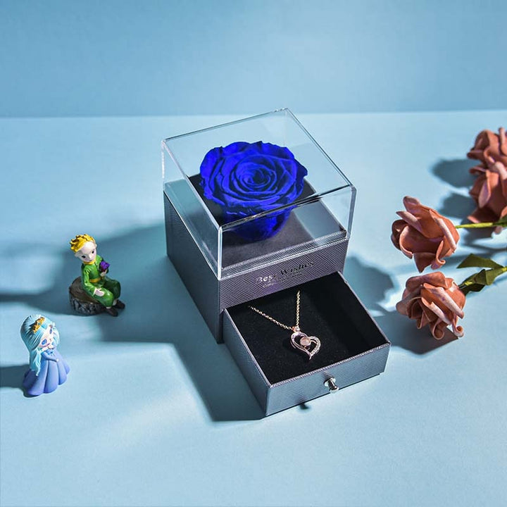 Karnz | Natürliche ewige Rose Halskette Schmuckbox