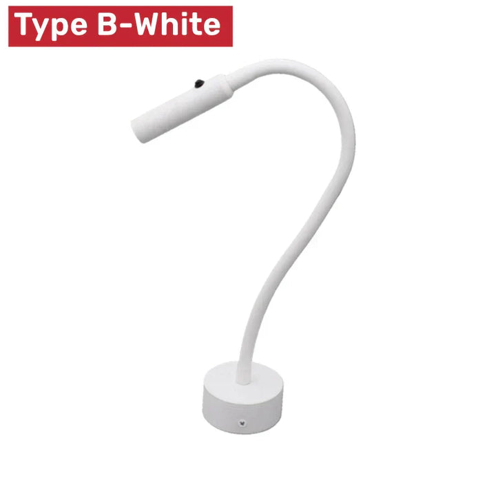 Karnz | Moderne Flexible LED-Lese-Wandlampe mit Schalter für Schlafzimmer und Studium - 1W/3W
