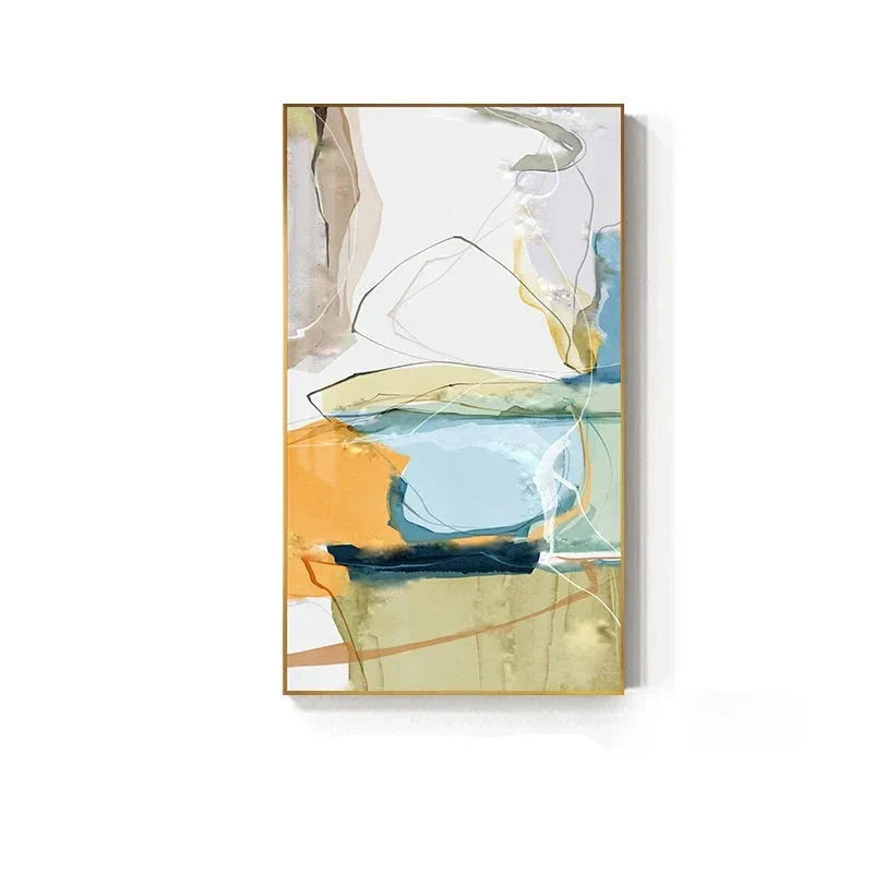 Farbenfrohe skandinavische abstrakte Wandkunst Fine Art Leinwanddrucke Moderne Bilder für Apartment Wohnzimmer Foyer Eingangsbereich Kunst Dekor