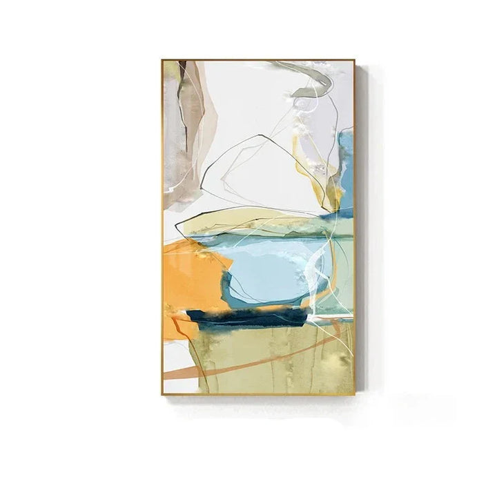 Farbenfrohe skandinavische abstrakte Wandkunst Fine Art Leinwanddrucke Moderne Bilder für Apartment Wohnzimmer Foyer Eingangsbereich Kunst Dekor