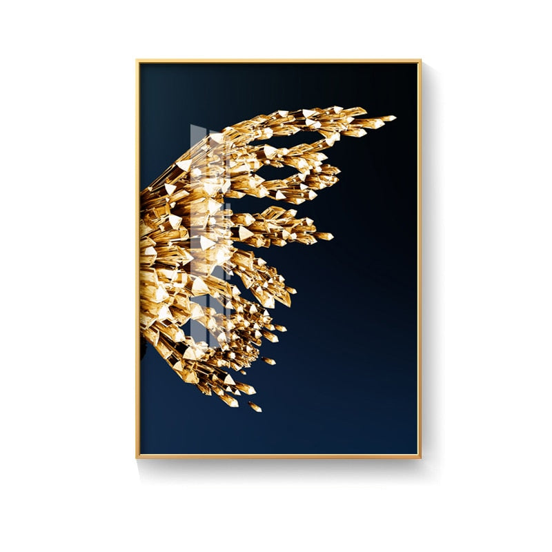Goldene Schmetterlingsflügel Boutique Abstrakte Wandkunst Fein Kunst Leinwanddrucke Moderne Bilder Für Luxuriöses Wohnzimmer Schlafzimmer Stilvolle Glamour Wohnkultur