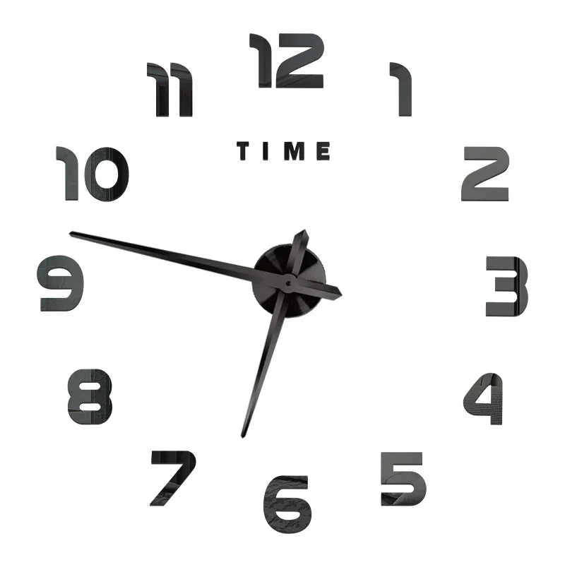 Große Wanduhr DIY 3D Selbstkleber Spiegel Acryl Wanduhr für Küche Esszimmer Wohnzimmer Kreative Wohnkultur | Karnz
