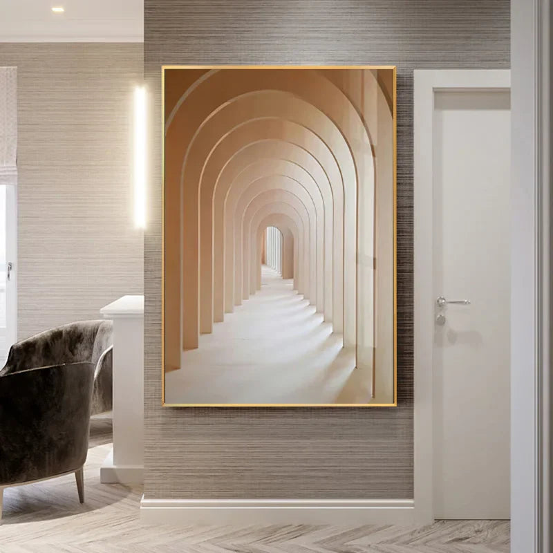 Minimalistische abstrakte architektonische Wandkunst feine Kunstleinwand Drucke Poster Bilder für moderne Apartment Wohnzimmer Büro Dekor | Karnz