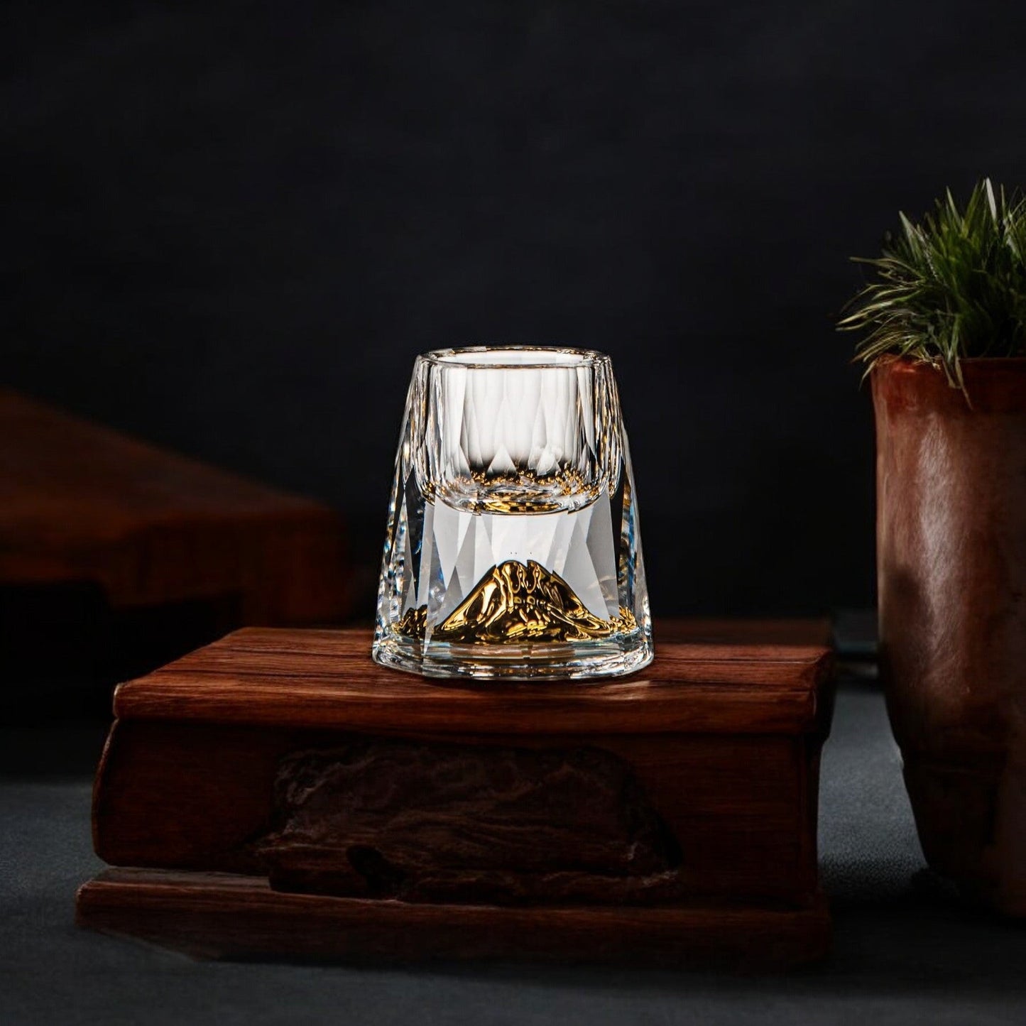 Luxuriöse Kristallgläser mit Goldflocken – Handgefertigt – Set aus 2 – Für Whisky & Premium-Getränke | Karnz