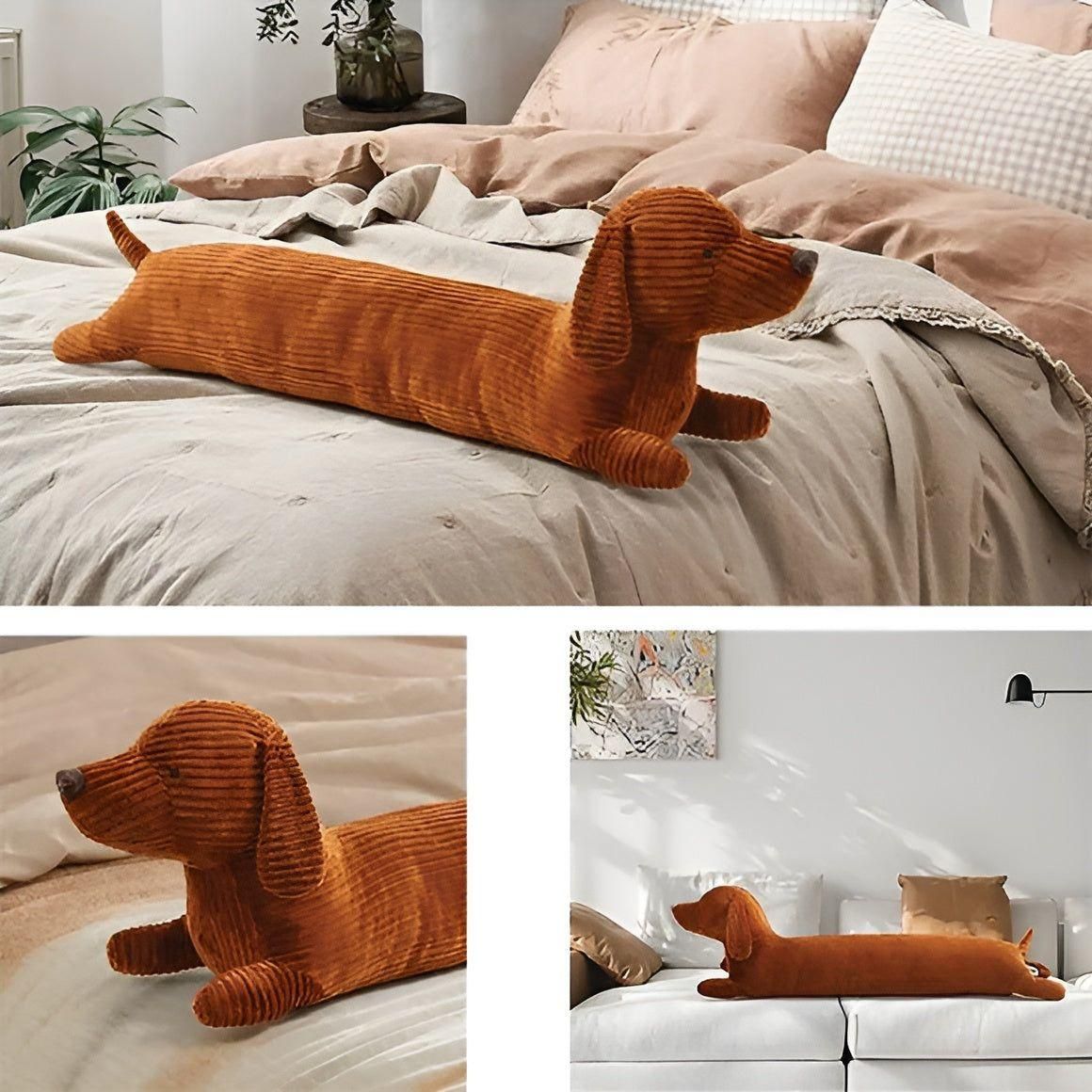 SnuggleHound Kissen – Ergonomisches Dackel-Plüschkissen