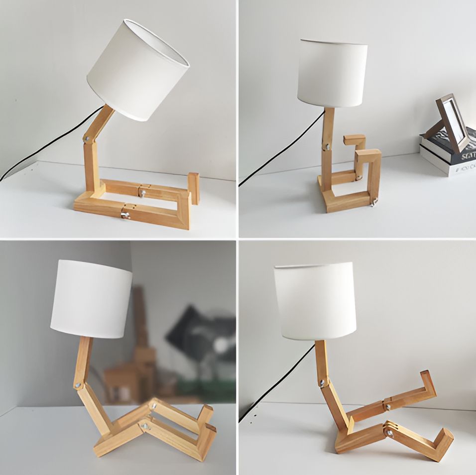 Flexible Robot Schreibtischlampe aus Solid Wood – LumoBot | Karnz