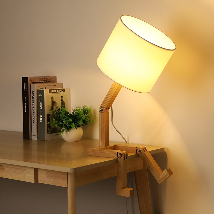 Flexible Robot Schreibtischlampe aus Solid Wood – LumoBot | Karnz
