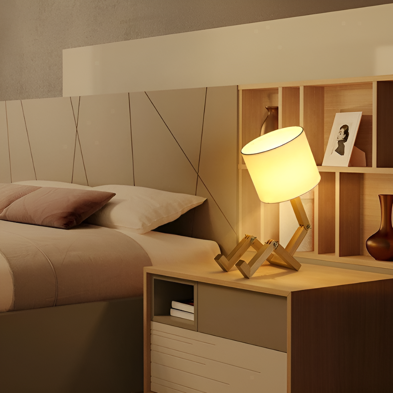 Flexible Robot Schreibtischlampe aus Solid Wood – LumoBot | Karnz
