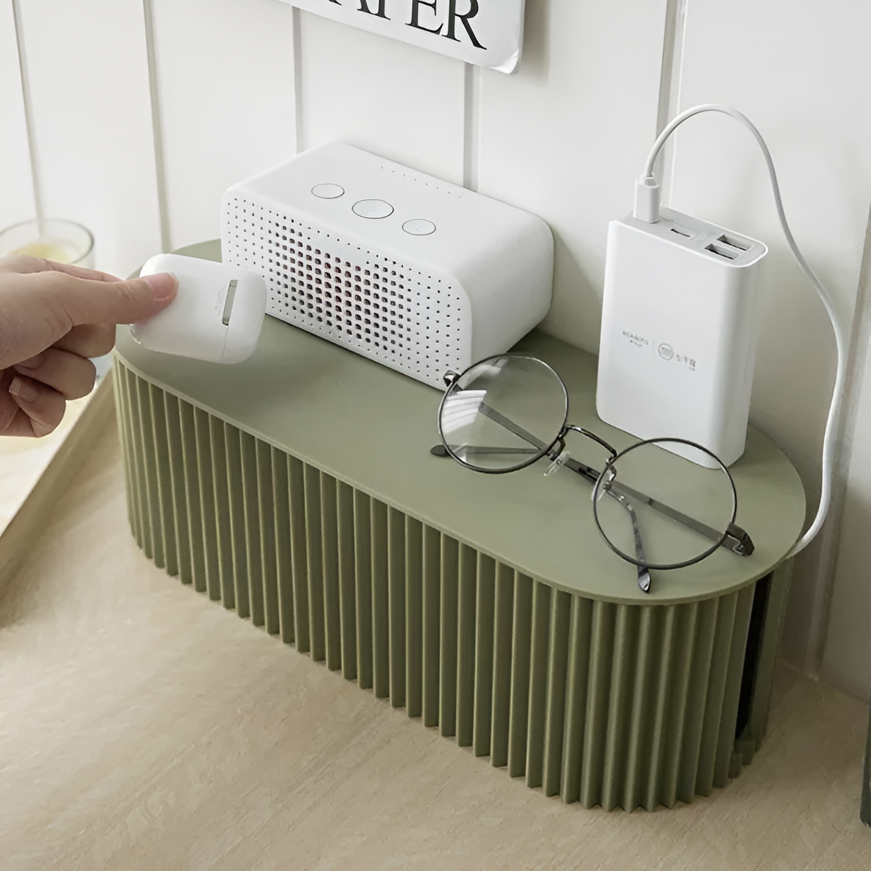 Kabelbox mit Deckel – Macaronfarben