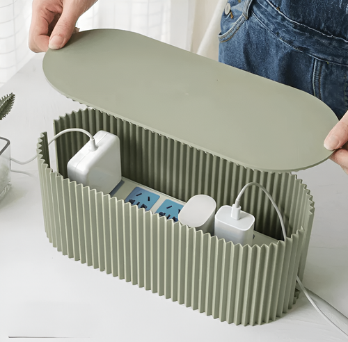 Kabelbox mit Deckel – Macaronfarben