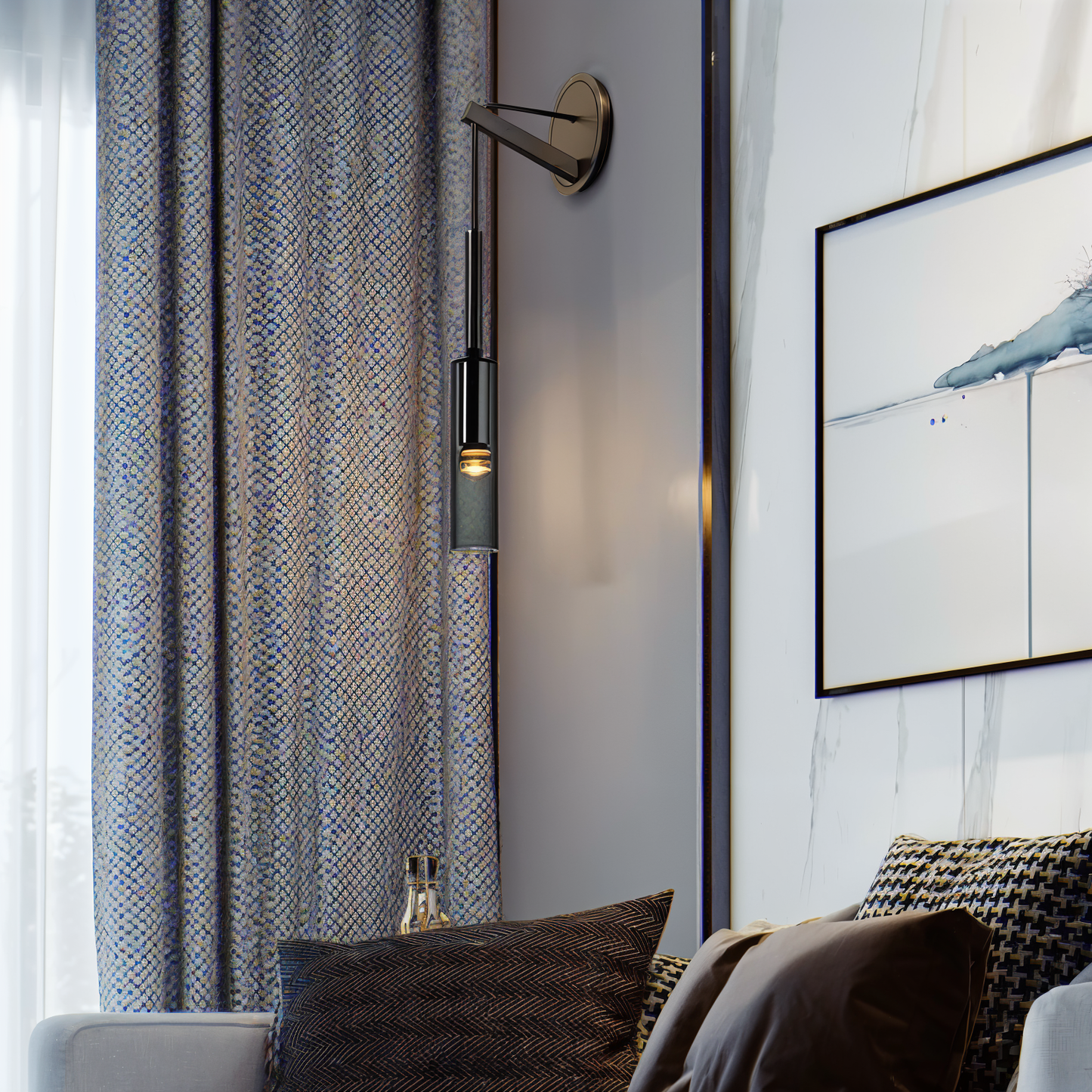 Minimalistische Wandleuchte mit Rauchglas – Orvane | Karnz