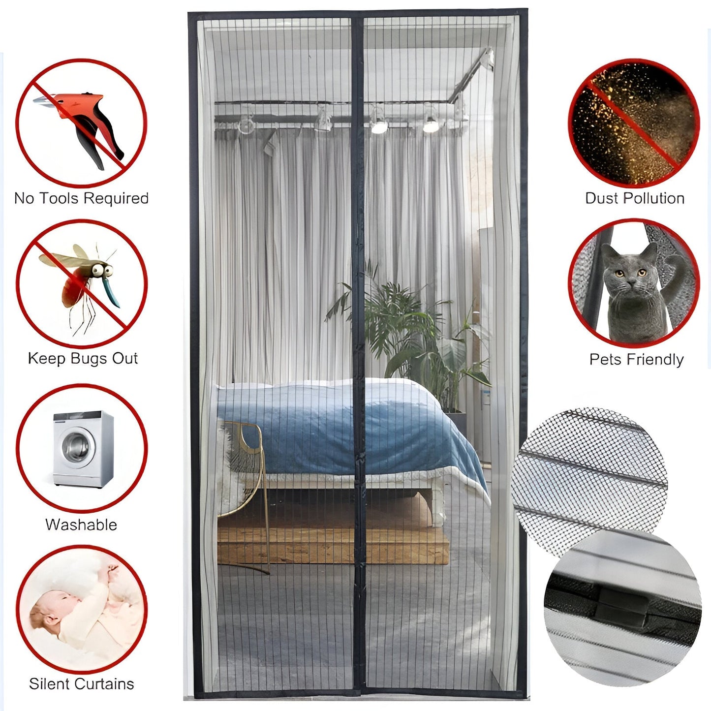MagniSeal™ Magnetisches Deurnet gegen Insekten | Karnz