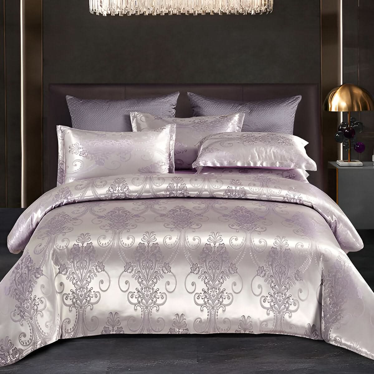 SILKLOFT – Elegantes Satin-Jacquard-Bettwäscheset