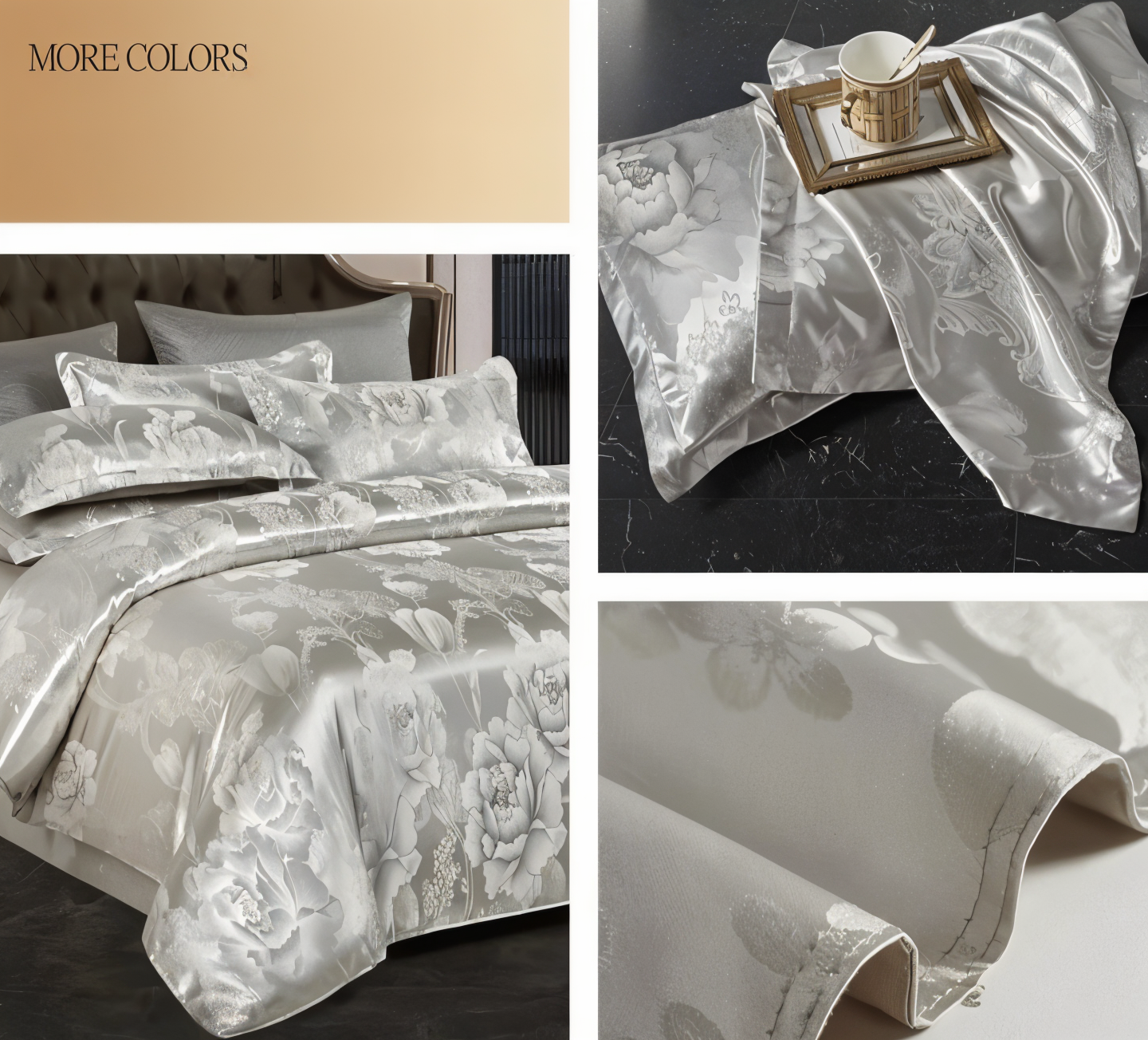 SILKLOFT – Elegantes Satin-Jacquard-Bettwäscheset