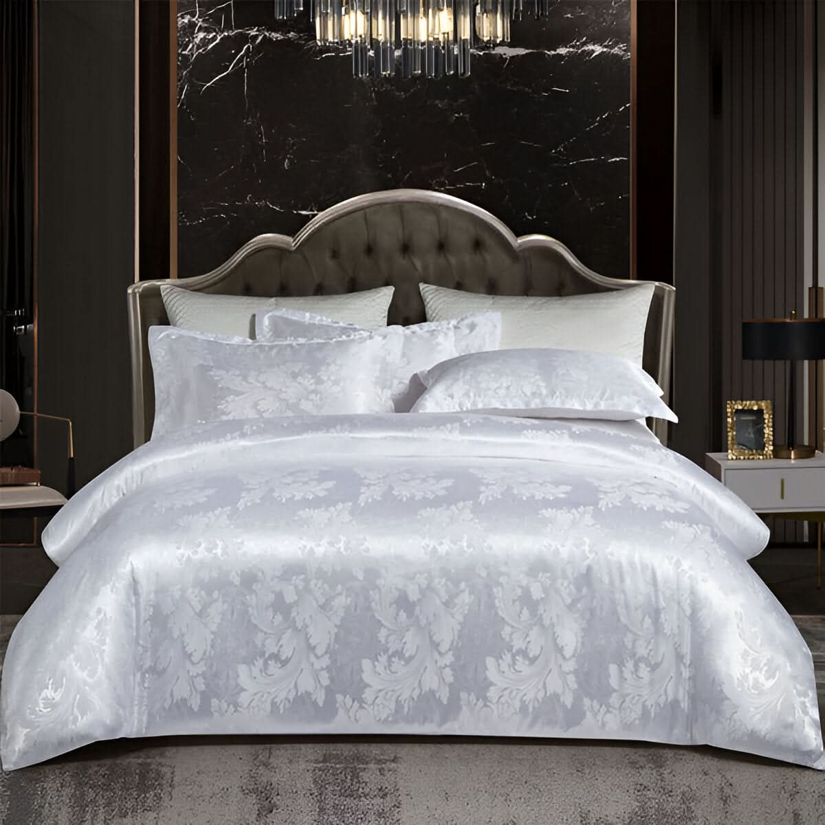 SILKLOFT – Elegantes Satin-Jacquard-Bettwäscheset