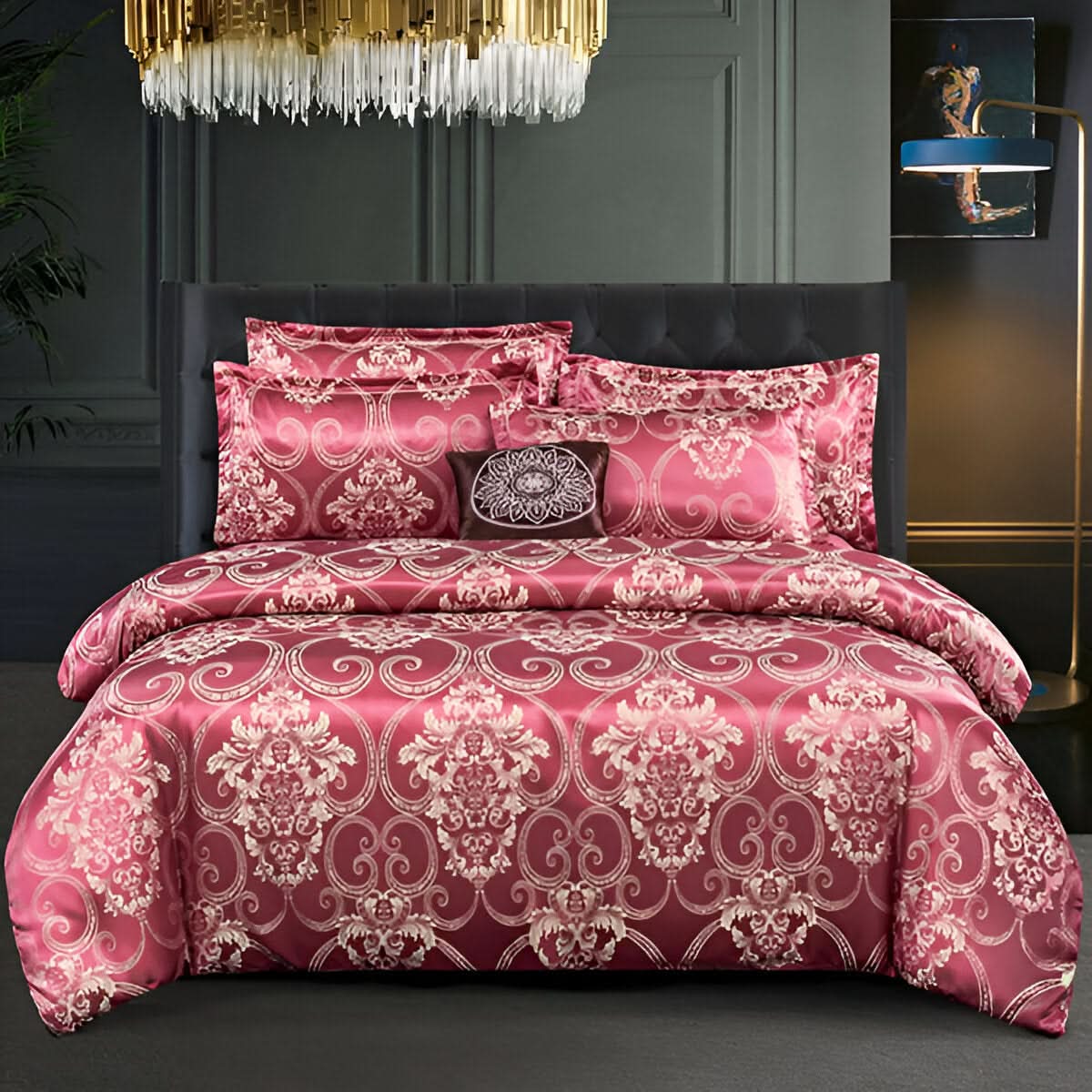 SILKLOFT – Elegantes Satin-Jacquard-Bettwäscheset